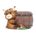 thumbnail image 2 of Resin Cow Planter, Highland Cow Figurine with Flower Pot, Cute Desktop Decor for Shelf Desk Mantel, Farmhouse Home Decoration, Gift for Animal Lovers, 2 of 6