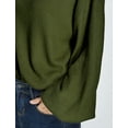 thumbnail image 6 of SSLR Oversized Sweaters for Women Turtleneck Sweater Drop Shoulder Knit Long Lantern Sleeve Pullover Sweater, 6 of 8