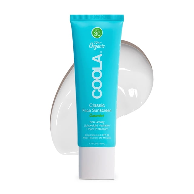 Loción de protección solar COOLA Organic SPF 30, 50 ml, pepino vegano