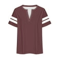 thumbnail image 5 of Oplxuo Womens Plus Size T Shirts Striped Short Sleeve V Neck Tops Summer Casual Tshirts Loose Fit Blouses, 5 of 5