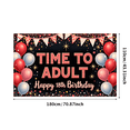 thumbnail image 3 of Yatrandify Glitter Lettering Happy Birthday Banner Balloon Design Celebration Banner Party Backdrop Decoration for 18th Birthday Adult Party Indoor Event, 3 of 8