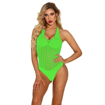 

FZM Women Halter Transparent Bodystockings Perspective Underwear Pajama