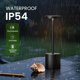 thumbnail image 4 of Paquete de 2 lámparas de mesa recargables, lámpara de mesa LED inalámbrica, funciona con pilas de 5000 mAh, luz de mesa portátil, atenuación para restaurante, patio, exterior (negro), 4 of 10