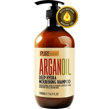 Moroccan Argan Oil Shampoo SLS Sulfate Free Organic - Best for Damaged, Dry, Curly or Frizzy Hair - Thickening for Fine/Thin Hair, Safe for Color and Keratin Treated