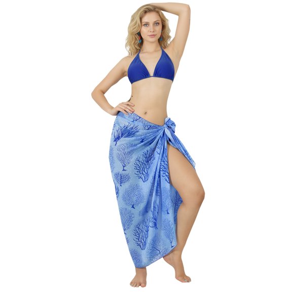 LA LEELA Women's Bikini Beach Wrap Swimwear Cover up Bathing suit Summer Wraps Swimsuit Sarong Skirts for Women One Size Dodger, Tree