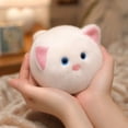 thumbnail image 5 of Stuffed Animal Cat Soft Round Fluffy White Plush with Pink Inner Ears Blue Eyes Small Stuffed Animal for Student Young Nursery Decor Birthday Christmas Holiday Gift, 5 of 8