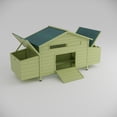 thumbnail image 4 of Large Wooden Chicken Coop Outdoor Hen House w/ Nesting Boxes, Perch, Moisture-Proof, Green, 4 of 11