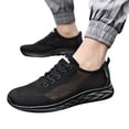 thumbnail image 4 of Sneakers for Men Breathable La𝖼e Up Sneakers with Hollow Out Knit Mesh Upper Fashion Lightweight Running Shoes Comfortable Cushion Trainers Shoes for Summer and Autumn, 4 of 9
