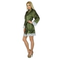 thumbnail image 2 of Bimba Women Kimono Sleeve Satin Short Robe Bride Bridesmaid Lace Robes Coverup, 2 of 5