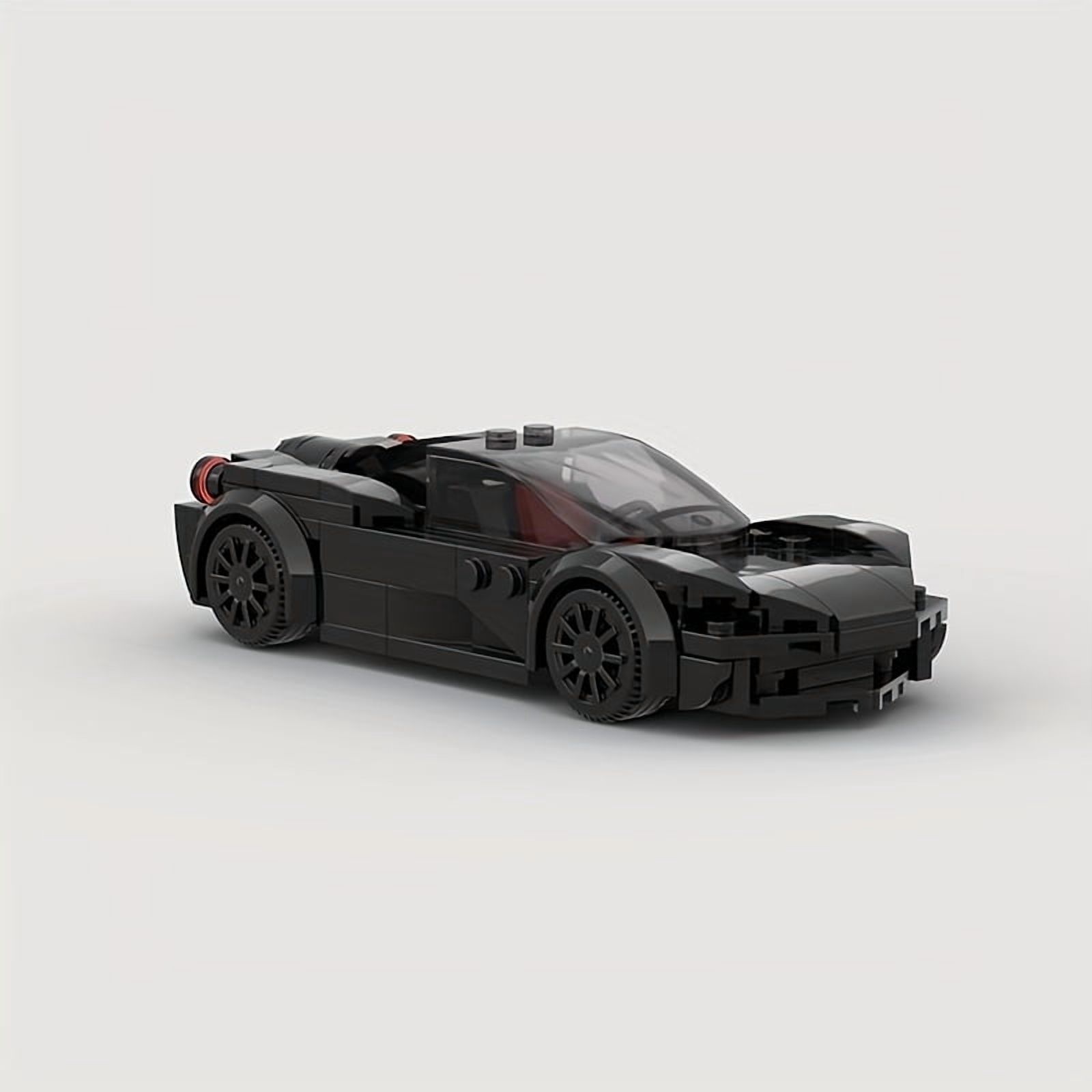 175pcs MOC Black Sports Car Building Blocks Set, DIY Racer Model Kit, Educational Toy for Kids & Adults, Perfect Gift for Birthday, Halloween & Valentine's Day