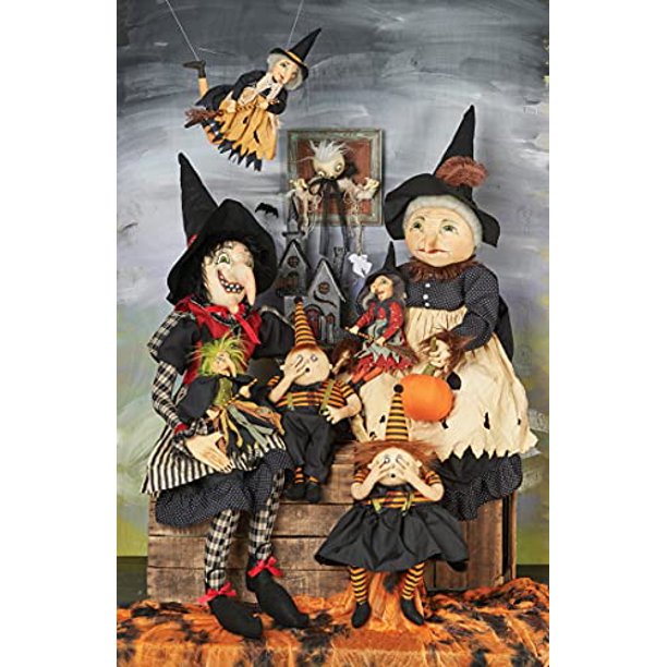 GALLERIE II Halloween Qwin Spooky Boy Folk Art Doll Collectible, Joe
