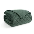 thumbnail image 4 of Pawz Pine Green Full/Queen 90"x92" Soft Corduroy and Microfiber Velvet Quilt, for Adults and Teens, 4 of 10