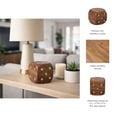 thumbnail image 5 of Antique Cube Dice for Home Decor - Figurine Accent for Bathroom, Office, Living Room, and Shelf Styling - Modern Wood and Metal Object Sculpture Ornament for Coffee Table Display - 5?, Brown, 5 of 9