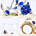 thumbnail image 3 of Taza de vidrio esmaltado OEAGO con cuchara de rosas azules y mariposas, 3 of 7
