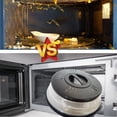 thumbnail image 4 of Microwave splatter cover, vented cover for microwave, plate cover and colander, fruit vegetable drainer with hook hole, dishwasher safe silicone plastic, black, 4 of 6