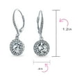 thumbnail image 4 of Bling Jewelry Womens 3CT Halo Solitaire CZ Dangle Chandelier Earrings  Sterling Silver Birthstone, 4 of 6