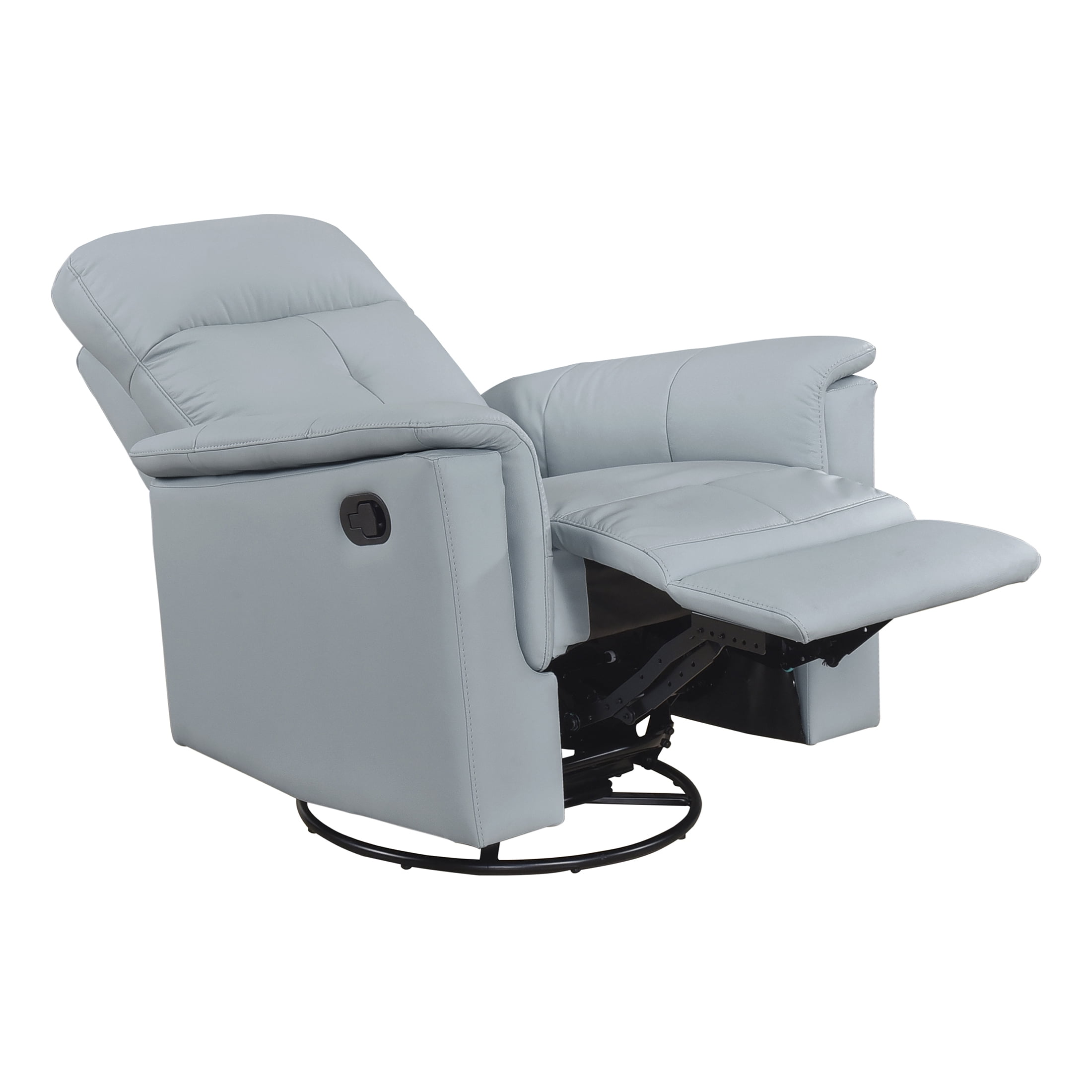 OakvillePark Willowmar Leather Match Swivel Glider Recliner Chair, Blue