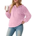 thumbnail image 6 of Cueply Hoodies for Women Fleece Half Zip Pullover Tops Fall Winter Hooded Sweatshirt Jacket Coat with Pockets, 6 of 8
