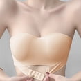thumbnail image 3 of MZXELPRJD Sports Bras for Women Comfortable Strapless Gathering Non Slip Wrapping Chest Anti Glare Bra Beautiful Back Front Button Traceless Bra Khaki, 3 of 4