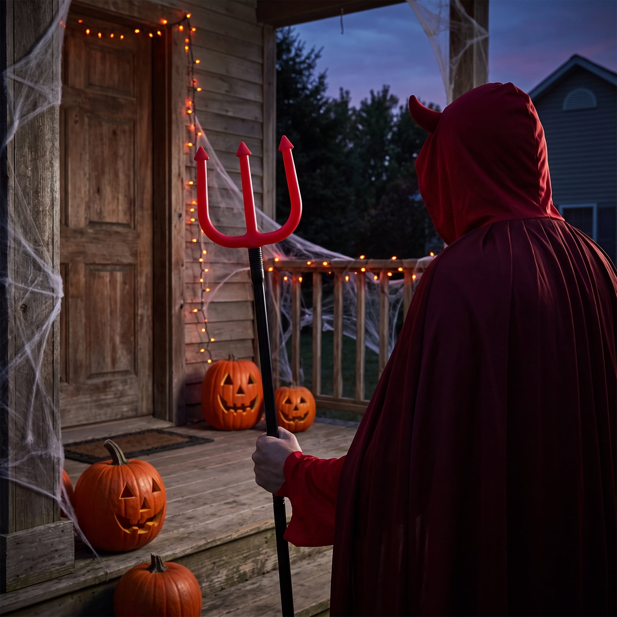 Devil Pitchfork Toy Costume Accessory for Children, Red and Black, Halloween by Way To Celebrate