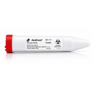 Dealmed Sharps Shaft, 50 mL Secure Snap-On Leakproof Cap (Pack of 1)