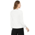 thumbnail image 6 of MODA NOVA Juniors V Neck Long Sleeves Button Down Contrast Color Chiffon Shirt, 6 of 7