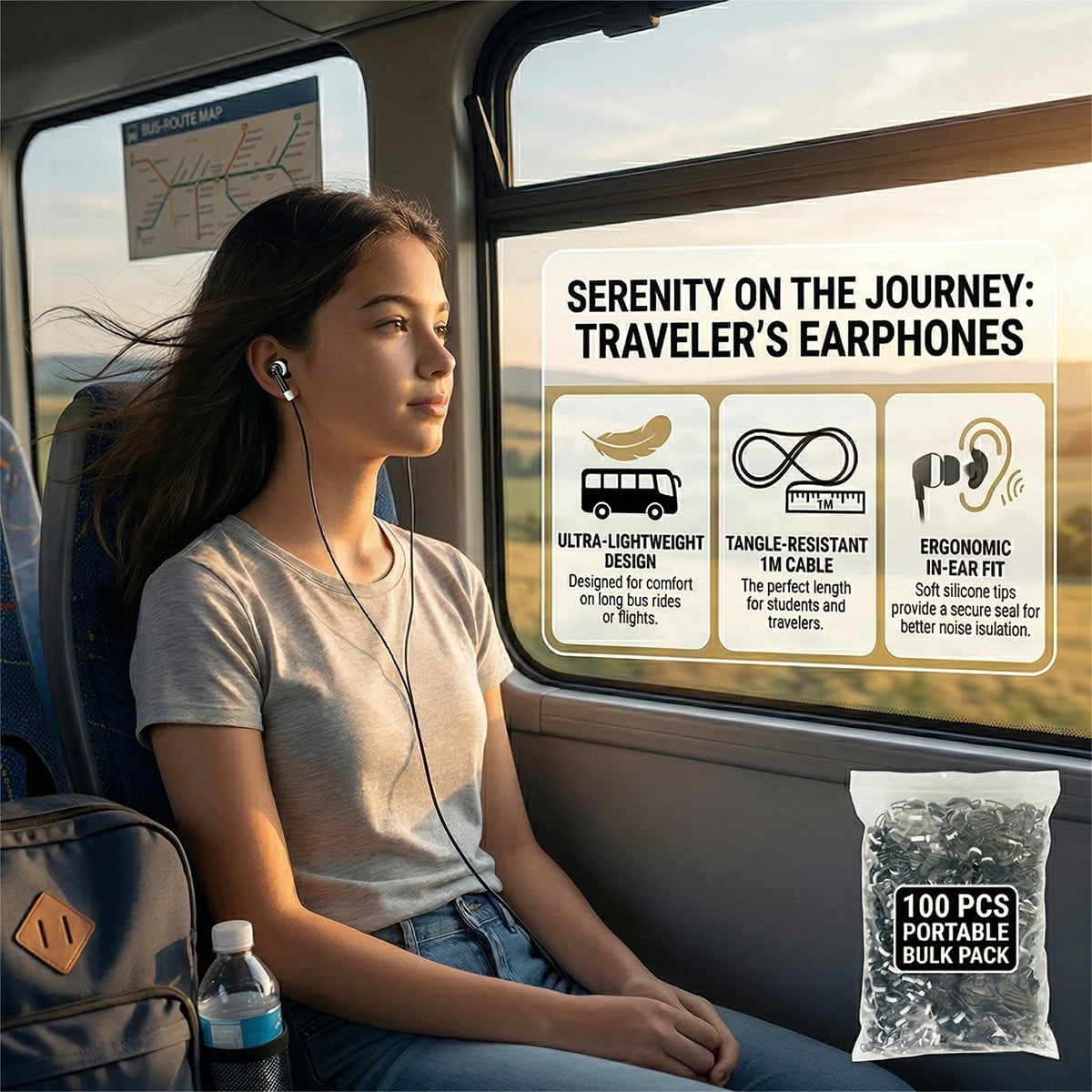 wired earbuds for school, 100 Pack bulk disposable headphones for classroom tideseer