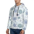 thumbnail image 3 of Wukai Retro ice blue snowflakes Print Men Hoodies Fleece Sweatshirts Long Sleeve Sweaters Pullover Fall Outfits Winter Clothes-3X-Large, 3 of 7