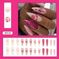 thumbnail image 2 of Fofosbeauty 24pcs Press on False Nails Tips, Stiletto Fake Acrylic Nails, Heart Love Pink, 2 of 7
