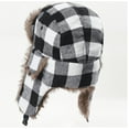 thumbnail image 3 of Winter Trapper Hat - Russian Ushanka Trooper Aviator Hats for Men & Women - Snow Eskimo Hat with Ear Flaps for Cold Weather (Lumberjack),Black white, 3 of 4