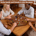 thumbnail image 3 of Grhonior Folding Wooden Wahoo Board Game Set Burnt Color 6 Player Integrated Accessory Storage 1 Pack Large 21 Inch, 3 of 9