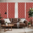 thumbnail image 2 of Ambesonne Fleur De Lis Window Curtains, Vintage Swirling Deco, Each 28" W x 63" L, Peach and Vermilion, 2 of 5