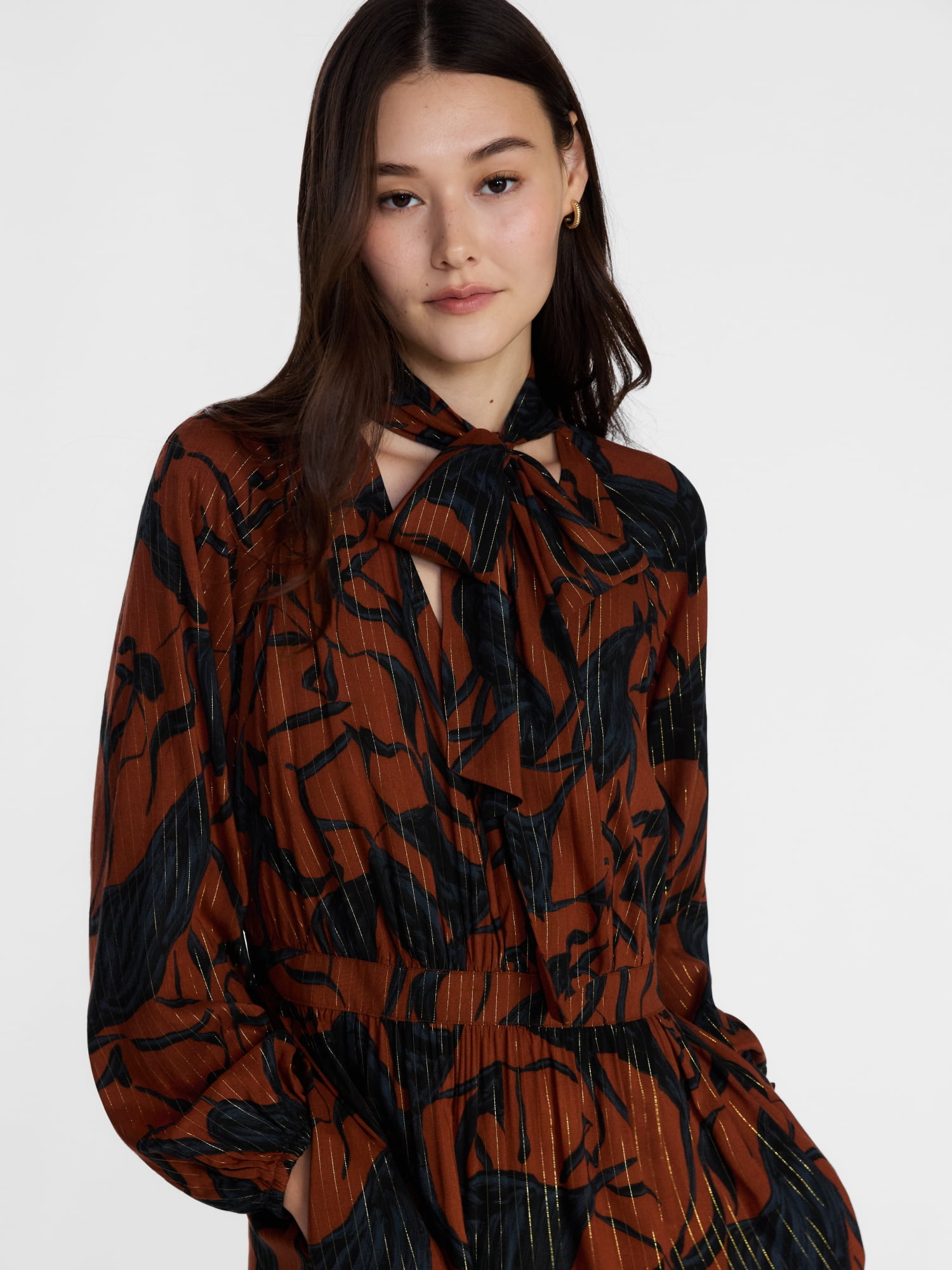 Scenario Women's and Women's Plus Flowy Midi Dress, Sizes XS-4X