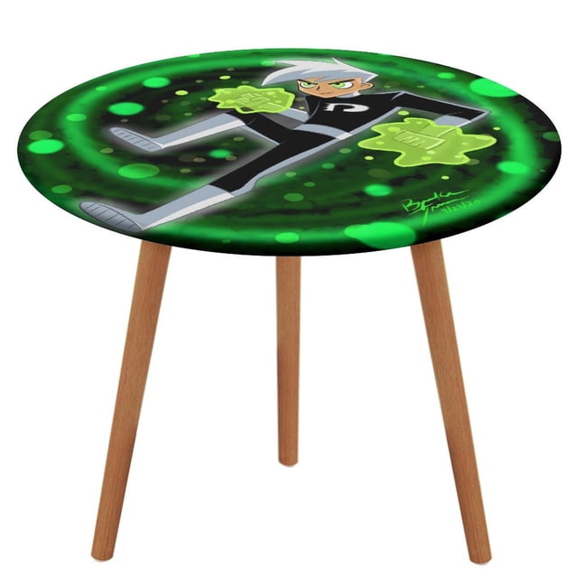 Danny Phantom-theme Fitted Round Tablecloths Elastic Edged Table Covers Waterproof Table Cloth for Kitchen Holiday Party Tables Decor 120cm