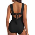 thumbnail image 3 of Womens Bikini Swimsuits Oversized Sleeveless Solid Color, Neck Dew Belly V-Neck Swimwear, 3 of 7