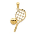 thumbnail image 1 of 14k Diamond-Cut Tennis Racquet Charm in 14k Yellow Gold, 1 of 3