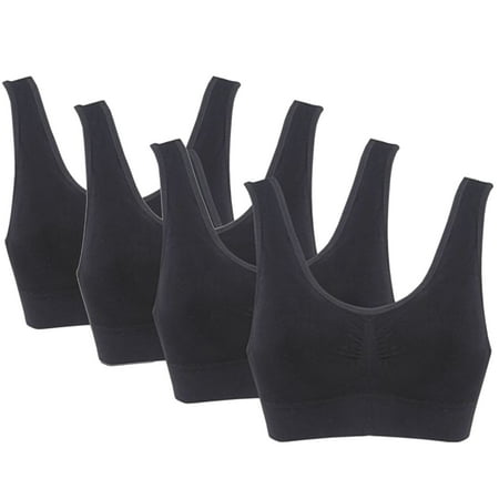

Elbourn 4 Pack Women Racerback Sports Br as High Impact Workout Gym Activewear Bra With Removable Cups Workout Tops Gym Activewear Bra