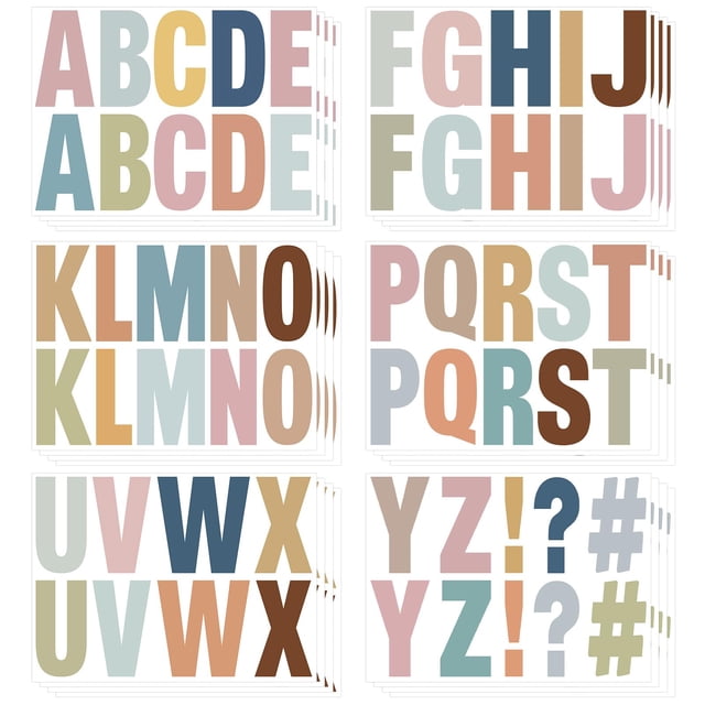 Calcomanía Sereliy, letras del alfabeto bohemio, 10 cm, 232 unidades