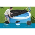 thumbnail image 3 of Bestway: 8' Round Pool Cover - Above Ground Pool Protector, Clear Water Maintenance Accessory, Drain Holes & Secure Rope, Durable PVC, Keep Out Debris, 3 of 11