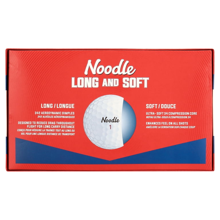 Noodle Long and Soft Golf Balls 15pk, White, 342 Aerodynamic