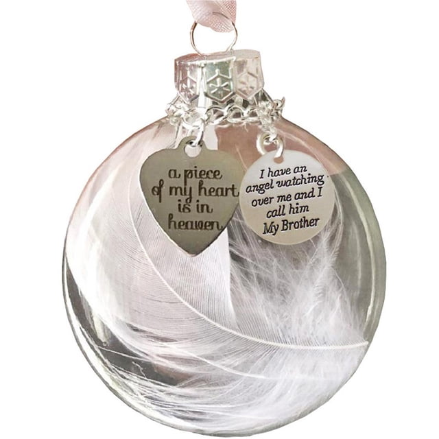 Bewildely Adorno navideño transparente, bola de plumas redonda, adornos de bolas de plástico transparente, decoración de árbol de Navidad, colgante Decoración del hogar No. 4 Bewildely HA042018-04