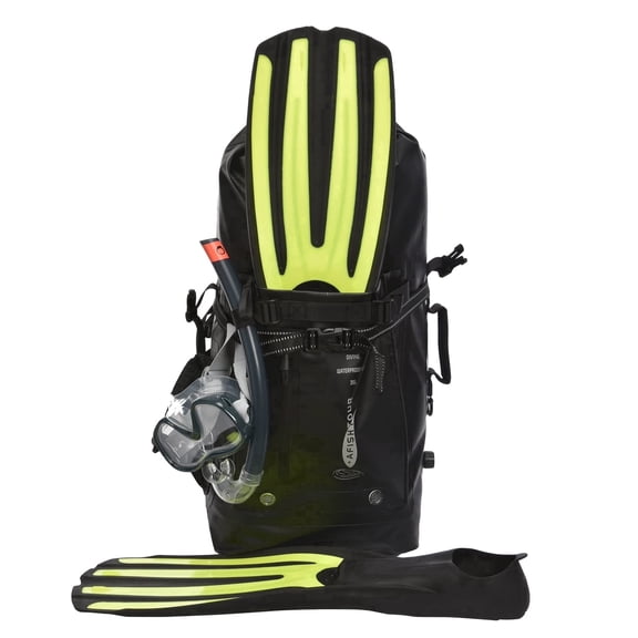 AFISHTOUR Heavy Duty Waterproof Backpack, 35L Roll-Top Floating Dry Bag Backpack for Kayaking, Hiking (Black)