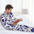 thumbnail image 6 of Goofa Blue And White Porcelain Pattern for 2-piece Loungewear Set Men’s Sleepwear Set Soft PJs Cozy loungewear Comfy Sleep Set Winter Pajamas-Large, 6 of 7