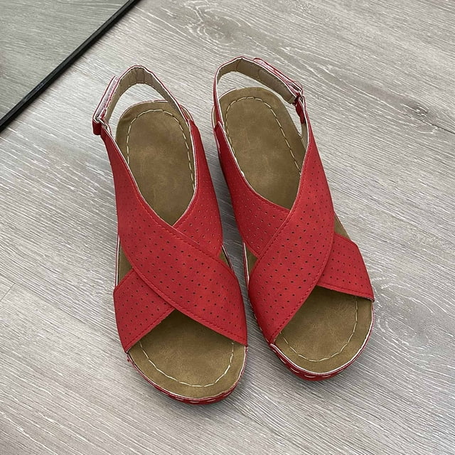 Moda mujer tobillo correa verano Slide sandalias plataformas Casual cuñas Shose Wmkox8yii sa1101