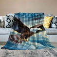 thumbnail image 2 of Shangniulu American Eagle Flannel Blanket for Bed, Eagle Fleece Throw Blanket for Men, Women and Kids - Super Soft Plush Eagle Blanket Throw Print Blanket for Eagle Lovers, 2 of 6
