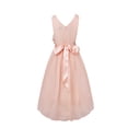 thumbnail image 4 of renvena Girls Toddler Kids Flower Chiffon Pleated Bridesmaid Wedding Pageant Party Dress, 4 of 7