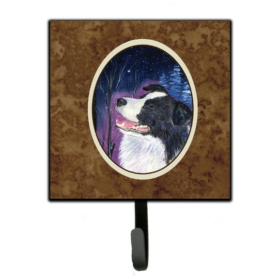 Carolines Treasures SS8369SH4 Starry Night Border Collie Leash or Key Holder 7Hx4.25W multicolor