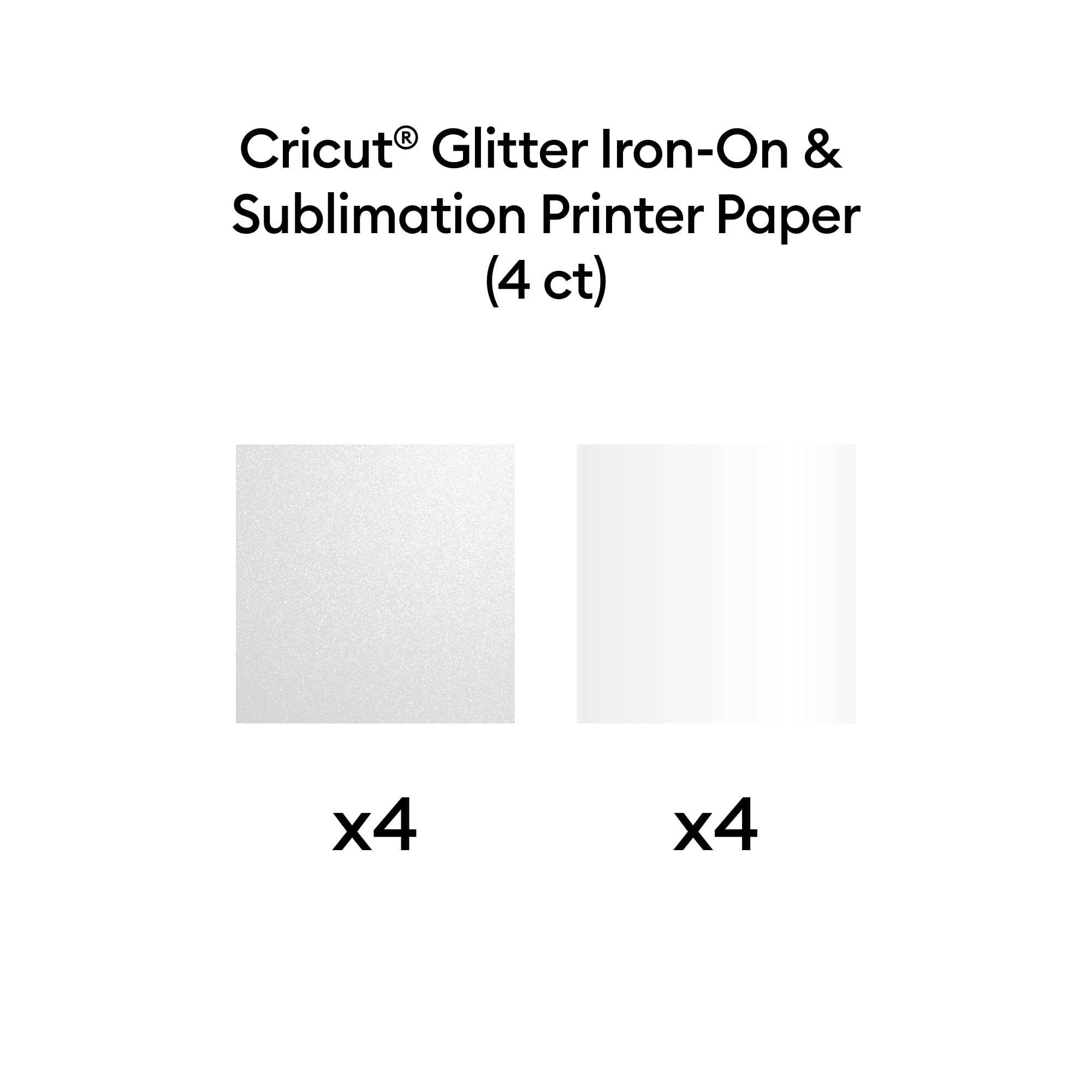 Cricut® Sublimation Glitter Iron-On™ Vinyl Kit – 8.5 in x 11 in (4 ct)