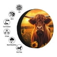 thumbnail image 4 of Salouo Vintage Sunflower Cow A Print Spare Tire Cover 14-17 inch Spare Tire Protector Universal Tough Tire Wheel Cover for Trailer SUV and Truck-16 inch, 4 of 6