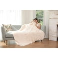 thumbnail image 5 of Reafort Luxury Long Hair Shaggy PV Fur Faux Fur Oversized Throw Blanket (Cream, 60"X70" Throw), 5 of 5